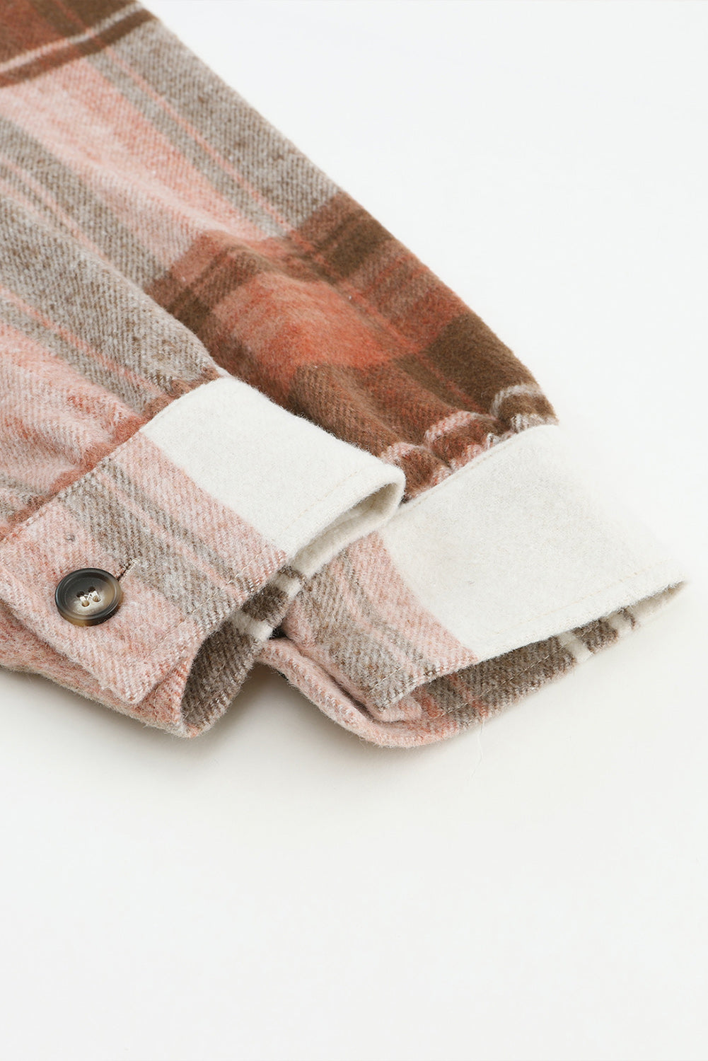 Brown Plaid Print Flap Pockets Long Shacket - Buy Lifestyle